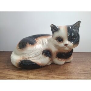 Goebel Large Calico Cat Porcelain Figurine Vintage